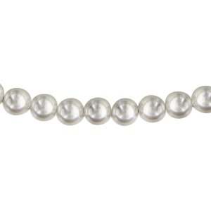 COLLIER ARGENT RHODIÉ PERLES SWAROVSKI CREME 5MM 45+5CM