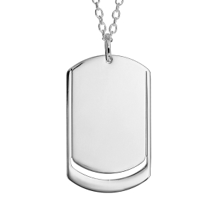 COLLIER HOMME ARGENT MASSIF PLAQUE GI MODELE THABORA 1 OU 2 PRENOMS 50+5CM