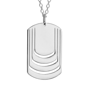 COLLIER HOMME ARGENT MASSIF PASSIVE PLAQUE GI MODELE THABORA 4 PRENOMS 50+5CM