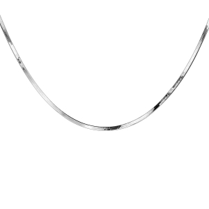COLLIER ARGENT RHODIÉ MAILLE MIROIR 40CM