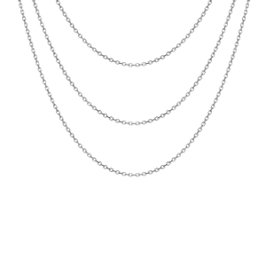 COLLIER ARGENT RHODIÉ 3 CHAINES 40/45/50CM