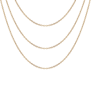 COLLIER ARGENT ET DORURE JAUNE 3 CHAINES 40/45/50CM