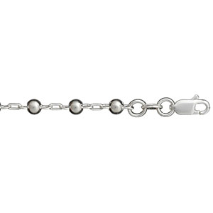 COLLIER ARGENT BOULES 42CM