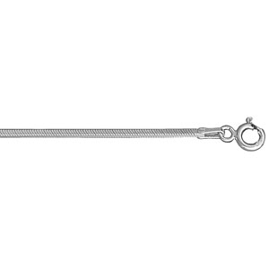 COLLIER ARGENT SERPENTINE CARRÉ DE 1,3X1,3MM  40CM