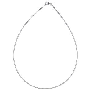 COLLIER FIL FIN OMEGA RONDE 1,35MM ARGENT RHODIÉ 40CM