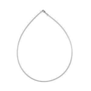 COLLIER CABLE OMEGA RONDE 1.9MM 42CM ARGENT