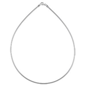 COLLIER CABLE OMEGA RONDE 1.9MM 42CM ARGENT RHODIÉ