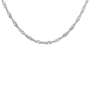 CHAINE ARGENT RHODIÉ SINGAPOUR 1,5MM  40CM