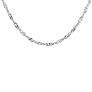 CHAINE ARGENT RHODIÉ SINGAPOUR 1,5MM 45CM