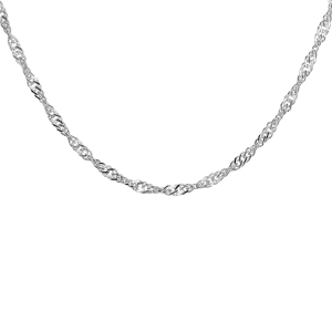 CHAINE ARGENT RHODIÉ SINGAPOUR 1,5MM  50CM