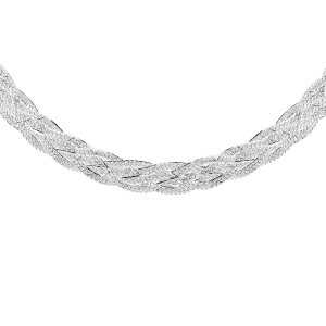 COLLIER TRESSE 42CM ARGENT
