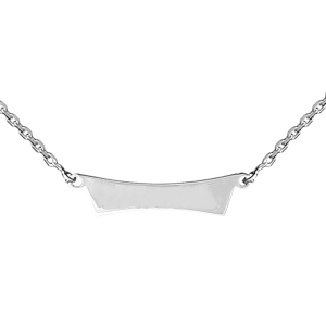 COLLIER FORCAT PLAQUE TRAPEZE ARGENT 40CM