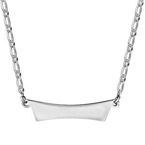 COLLIER 1+1 PLAQUE TRAPEZE ARGENT 40CM
