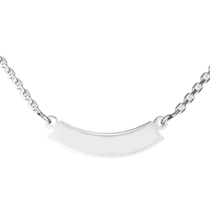 COLLIER FORCAT PLQ DEMI LUNE ARGENT  40CM