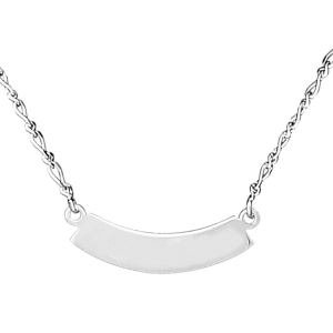 COLLIER 1+1 PLQ DEMI LUNE ARGENT  40CM