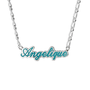 COLLIER 1+1 GRAVE DECOUPE ARGENT 40CM