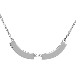 COLLIER ARGENT FORCAT 2 PLAQUES ARGENT  40CM