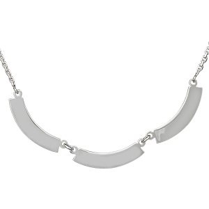 COLLIER ARGENT FORCAT 3 PLAQUES ARGENT  40CM