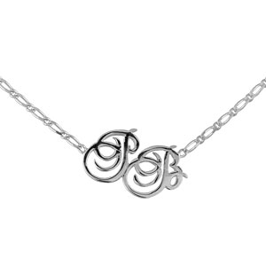 COLLIER GROS MODELE  1+1 INITIALE DEC ANGLAISE STYLISEE 40CM