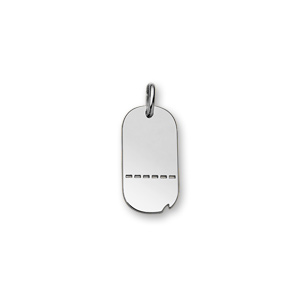 PLAQUE ARGENT RHODIÉ G I TROUEE PETIT MODELE