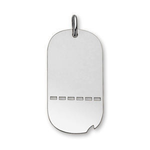 PLAQUE G I TROUEE /   ARGENT RHODIÉ TRES GRAND MODELE