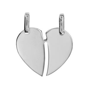 PENDENTIF COEUR A PARTAGER MOYEN  MODELE ARGENT