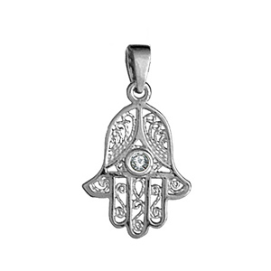 PENDENTIF MAIN DE FATMA ARGENT RHODIÉ OXYDE BLANC
