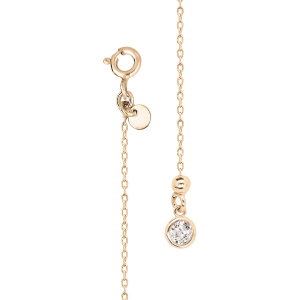 BIJOU DE DOS ARGENT ET DORURE JAUNE CHAINETTE ET OXYDE BLANC SERTI CLOS 20CM