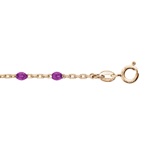 CHAINE CHEVILLE ARGENT ET DORURE JAUNE OLIVES RÉSINE VIOLET TRANSPARENT 23+3CM