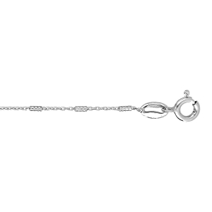 CHAINE CHEVILLE ARGENT RHODIÉ BAGUETTES 25CM REGLABLE 22,5CM