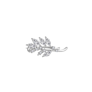 BROCHE ARGENT RHODIÉ OXYDES BLANCS SERTIS 26.80 X 12.50MM