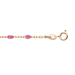 CHAINE CHEVILLE ARGENT ET DORURE JAUNE OLIVES RÉSINE FRAMBOISE TRANSPARENT 23+3CM
