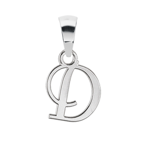 PENDENTIF INITIALE ANGLAISE PETIT MODELE  D  ARGENT RHODIÉ