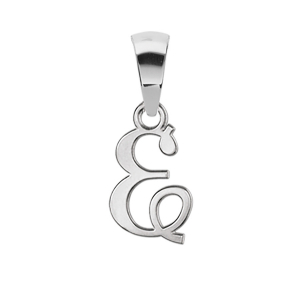 PENDENTIF INITIALE ANGLAISE PETIT MODELE  E  ARGENT RHODIÉ