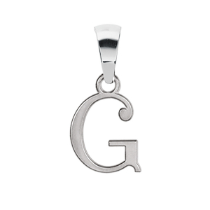 PENDENTIF INITIALE ANGLAISE PETIT MODELE  G  ARGENT RHODIE