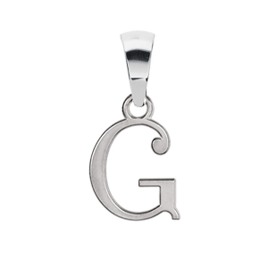 PENDENTIF INITIALE ANGLAISE PETIT MODELE  G  ARGENT RHODIÉ
