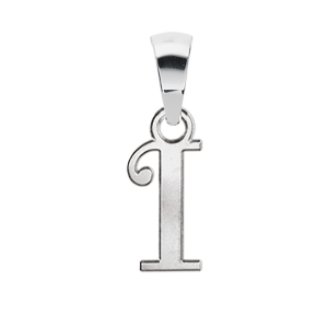 PENDENTIF INITIALE ANGLAISE PETIT MODELE  I  ARGENT RHODIE