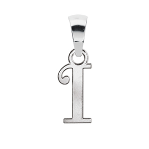 PENDENTIF INITIALE ANGLAISE PETIT MODELE  I  ARGENT RHODIÉ