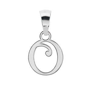 PENDENTIF INITIALE ANGLAISE PETIT MODELE   O  ARGENT RHODIE