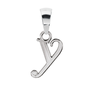 PENDENTIF INITIALE ANGLAISE PETIT MODELE   Y   ARGENT RHODIÉ