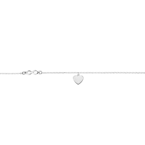 CHAINE CHEVILLE ARGENT RHODIÉ COEUR ET INFINI  23+3CM