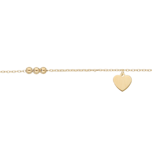 CHAINE CHEVILLE ARGENT ET DORURE JAUNE COEUR ET INFINI  23+3CM