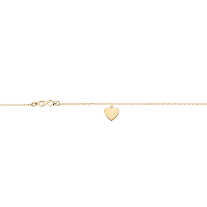 CHAINE CHEVILLE ARGENT ET DORURE JAUNE COEUR ET INFINI  23+3CM
