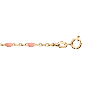 CHAINE CHEVILLE ARGENT ET DORURE JAUNE OLIVES RÉSINE ROSE 23+3CM