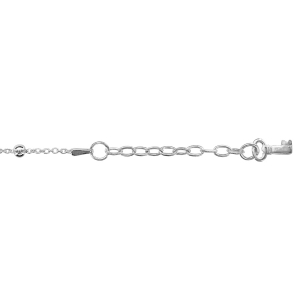 CHAINE CHEVILLE AVEC BOULES PAMPILLE CLEF ARGENT 23+2CM