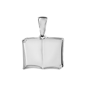 PENDENTIF LIVRE OUVERT A GRAVER  PETIT MODELE ARGENT