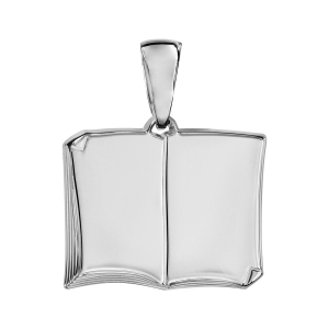 PENDENTIF LIVRE OUVERT A GRAVER  GROS  MODELE ARGENT
