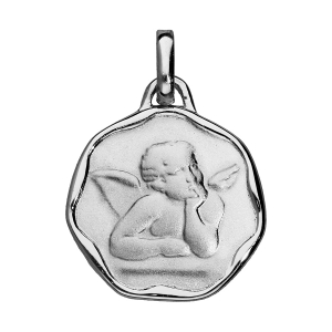PENDENTIF STYLE CACHET ANGE ARGENT RHODIÉ