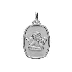 PENDENTIF  RECTANGLE ANGE ARGENT RHODIÉ
