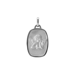 PENDENTIF  RECTANGLE ANGE ARGENT RHODIÉ
